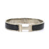 Bangle Enamel and Metal Black and Silver Bracelet