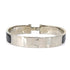 Bangle Enamel and Metal Black and Silver Bracelet