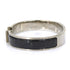 Bangle Enamel and Metal Black and Silver Bracelet