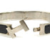 Bangle Enamel and Metal Black and Silver Bracelet