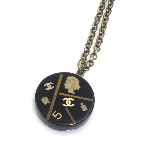 CC Logo Pendant Necklace Gold-Tone Metal