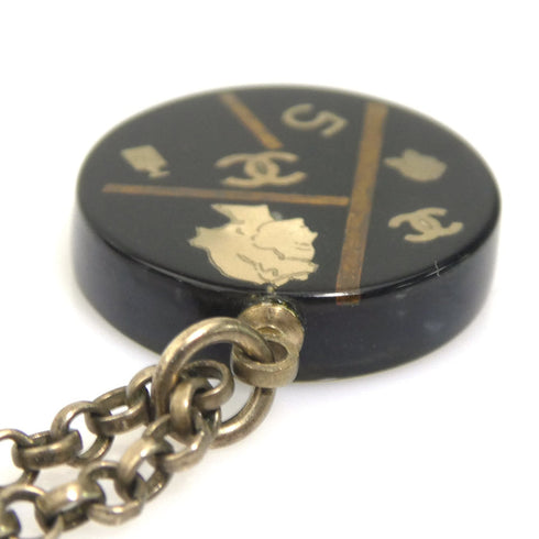 CC Logo Pendant Necklace Gold-Tone Metal