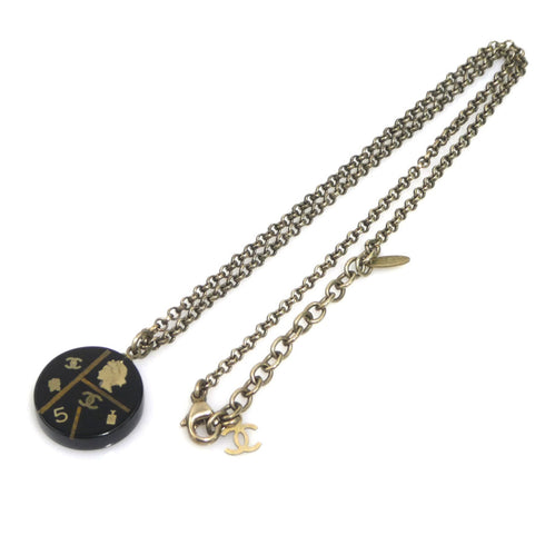 CC Logo Pendant Necklace Gold-Tone Metal