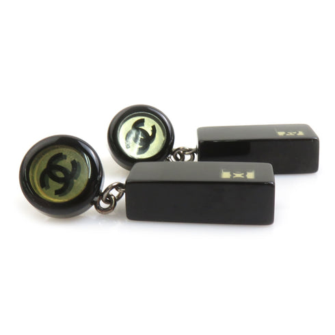 CC Logo Earrings Silver-Tone Metal