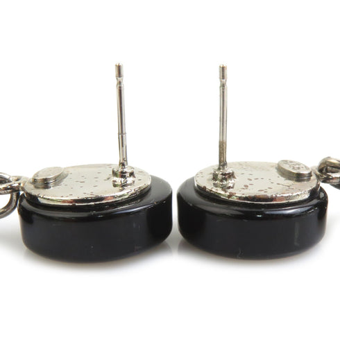 CC Logo Earrings Silver-Tone Metal