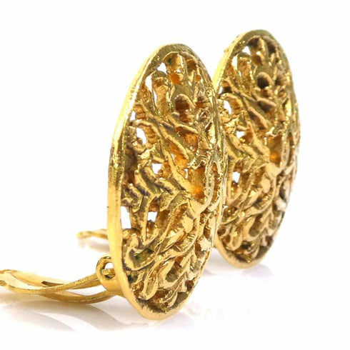 CC Logo Clip-On Earrings Gold-Tone Metal Gold-Tone Metal