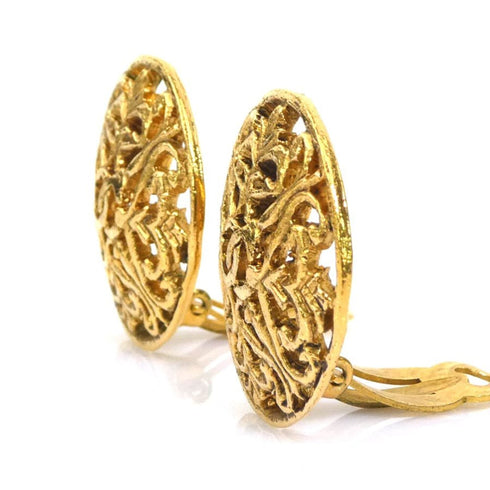 CC Logo Clip-On Earrings Gold-Tone Metal Gold-Tone Metal
