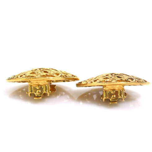 CC Logo Clip-On Earrings Gold-Tone Metal Gold-Tone Metal