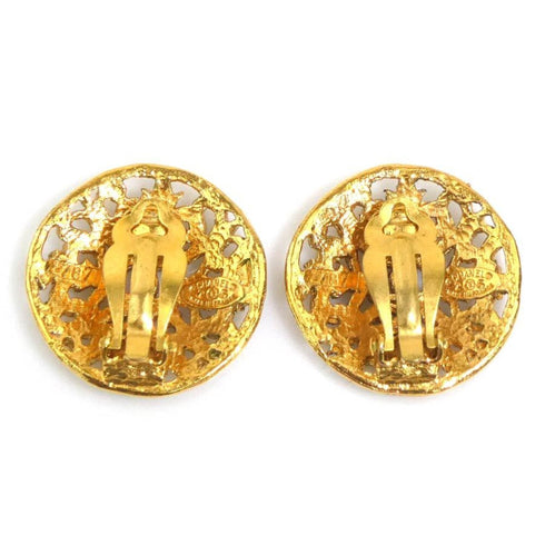 CC Logo Clip-On Earrings Gold-Tone Metal Gold-Tone Metal