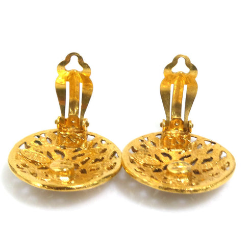 CC Logo Clip-On Earrings Gold-Tone Metal Gold-Tone Metal