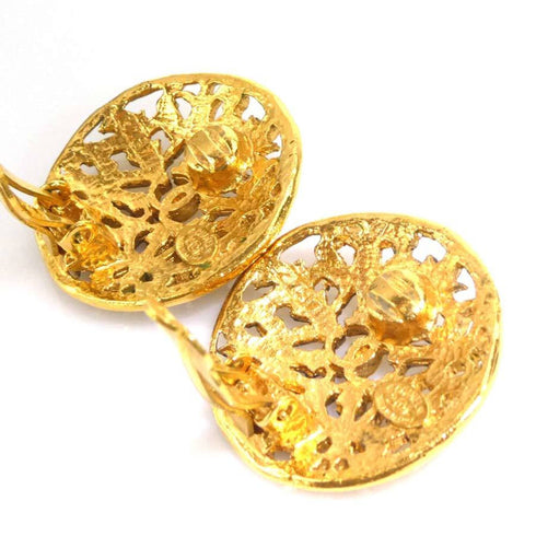 CC Logo Clip-On Earrings Gold-Tone Metal Gold-Tone Metal
