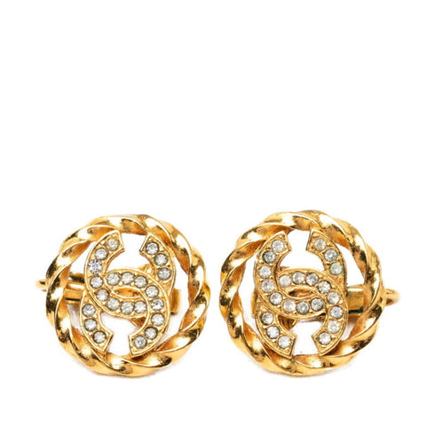 CC Logo Round Clip-On Earrings Metal