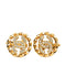 CC Logo Round Clip-On Earrings Metal