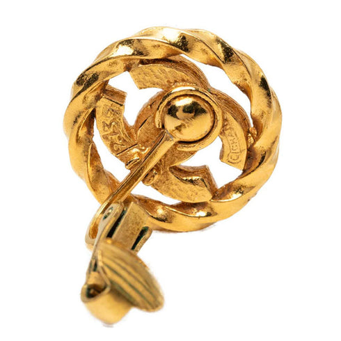 CC Logo Round Clip-On Earrings Metal