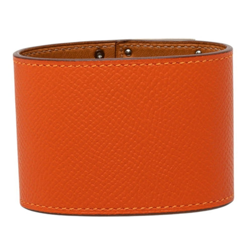 Kelly Dog Bracelet Leather and Metal Orange Silver