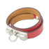 Rivale Double Tour Bracelet Swift Leather and Silver Rouge Casaque