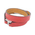 Rivale Double Tour Bracelet Swift Leather and Silver Rouge Casaque