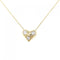Dots Pinched Heart Pendant Necklace Platinum and 18K Yellow Gold