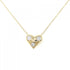 Dots Pinched Heart Pendant Necklace Platinum and 18K Yellow Gold