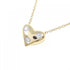 Dots Pinched Heart Pendant Necklace Platinum and 18K Yellow Gold