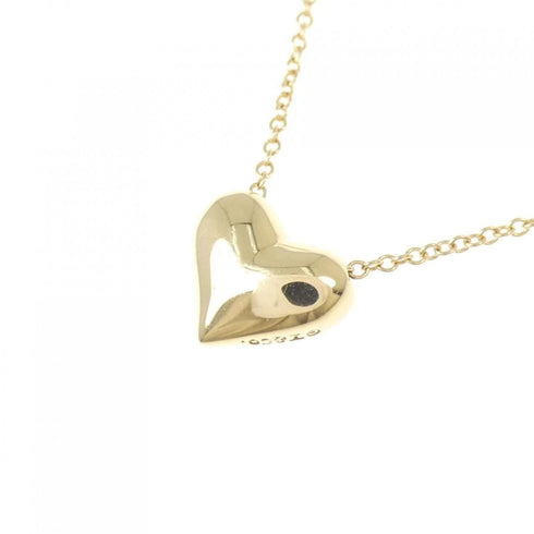 Dots Pinched Heart Pendant Necklace Platinum and 18K Yellow Gold