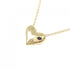 Dots Pinched Heart Pendant Necklace Platinum and 18K Yellow Gold