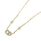 Pendant Necklace Clear Gold and White