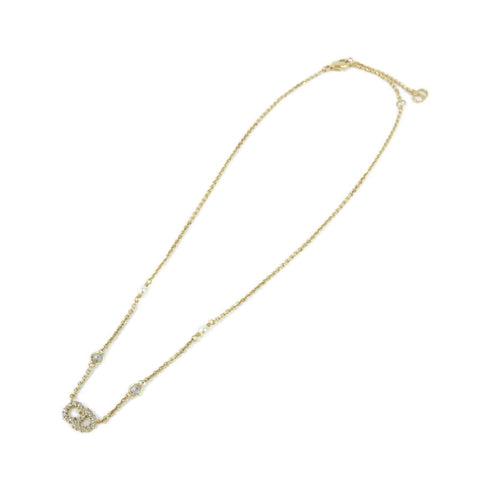Pendant Necklace Clear Gold and White