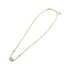 Pendant Necklace Clear Gold and White