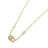 Pendant Necklace Clear Gold and White