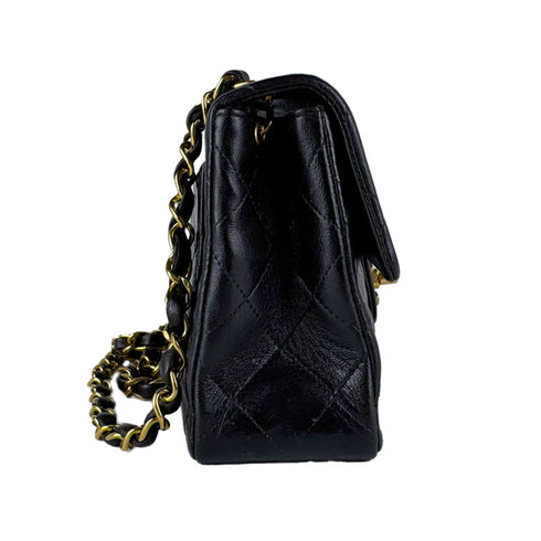 Vintage Square Classic Single Flap Bag Quilted Lambskin Mini