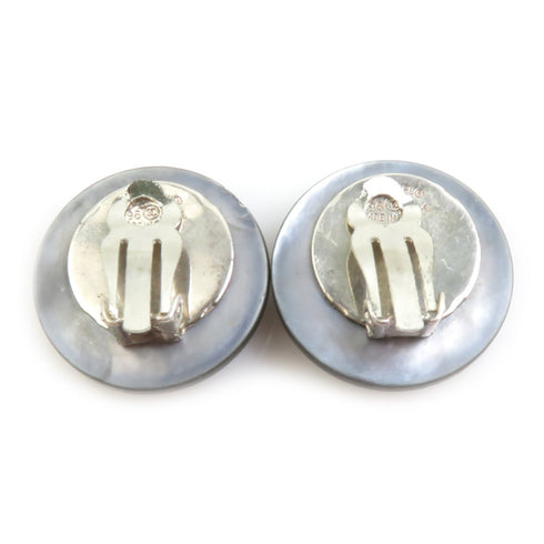 CC Logo Clip-On Earrings Silver-Tone Metal
