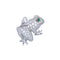 Brooch 18K Yellow Gold and Platinum with Diamonds and Emeralds
