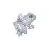 Brooch 18K Yellow Gold and Platinum with Diamonds and Emeralds