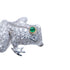 Brooch 18K Yellow Gold and Platinum with Diamonds and Emeralds