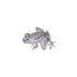 Brooch 18K Yellow Gold and Platinum with Diamonds and Emeralds
