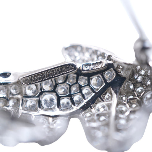 Brooch 18K Yellow Gold and Platinum with Diamonds and Emeralds