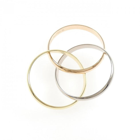 Vendome Louis Cartier Band Ring 18K Tricolor Gold