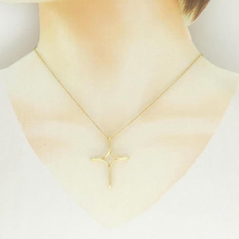 Infinity Cross Pendant Necklace 18K Yellow Gold