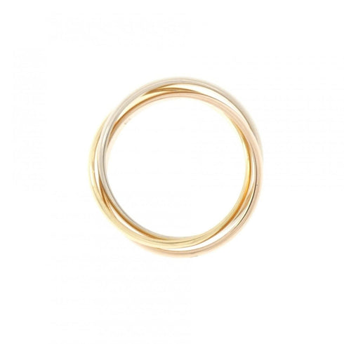 Vendome Louis Cartier Band Ring 18K Tricolor Gold