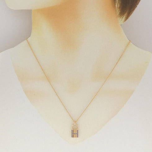 Kelly Pendant Necklace 18K Rose Gold with Sapphire