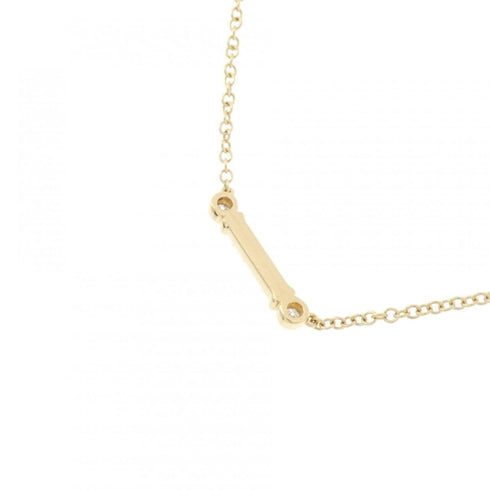 Fleur de Lis Stem Pendant Necklace 18K Yellow Gold