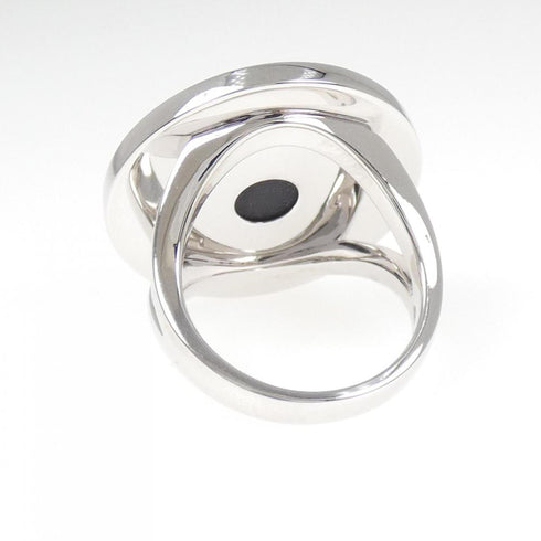 Band Ring 18K White Gold with Onyx
