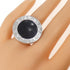 Band Ring 18K White Gold with Onyx