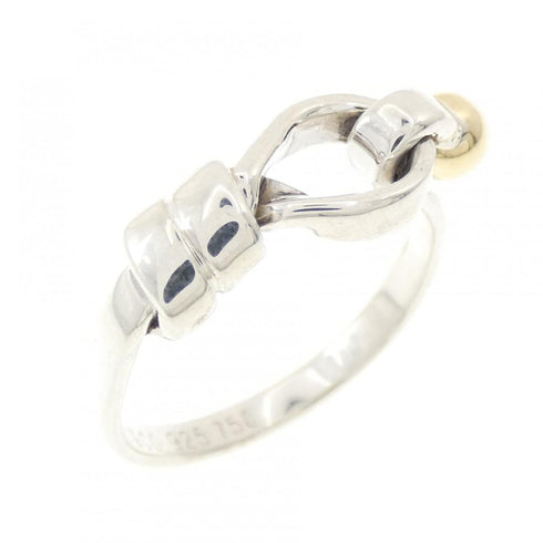 Flat Wire Love Knot Ring Sterling Silver and 18K Yellow Gold