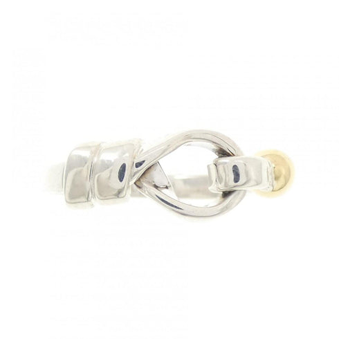 Flat Wire Love Knot Ring Sterling Silver and 18K Yellow Gold