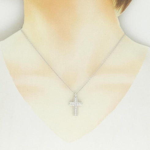 Pendant Necklace 18K White Gold with Diamond