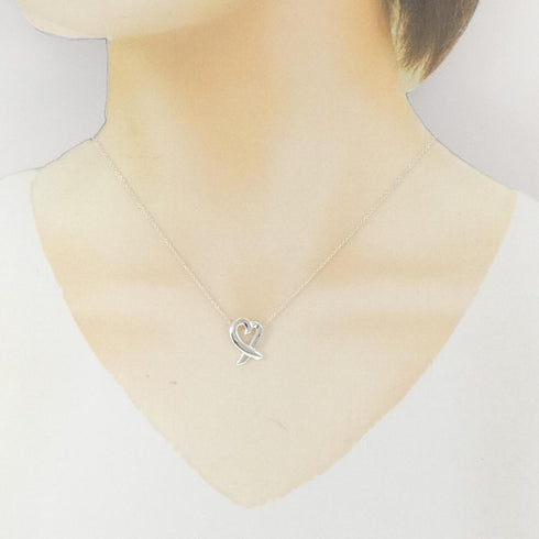 Loving Heart Pendant Necklace Sterling Silver Small