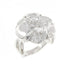 Camellia Band Ring 18K White Gold and Diamond