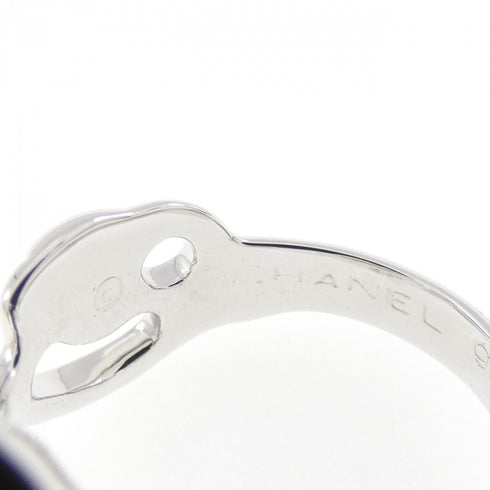 Camellia Band Ring 18K White Gold and Diamond